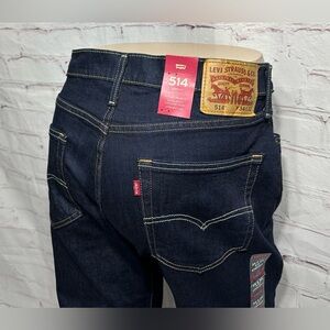 NWT! 2015 Levi's 514 Dark Wash Straight Leg Jeans With Stretch Men's 34x32 NEW!